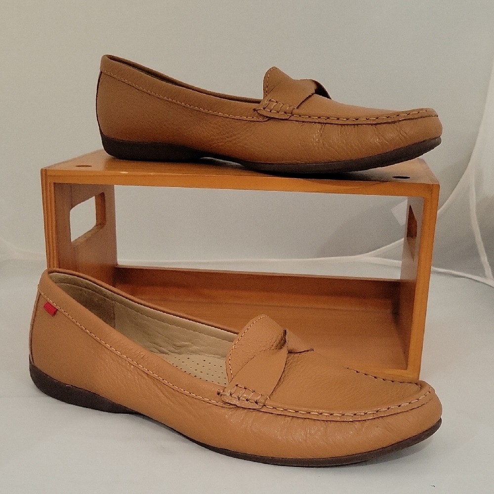 Marc Joseph Tan Leather Loafers for Women